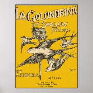 La Golondrina Schluchten Fantasia - Vintage Musik Poster