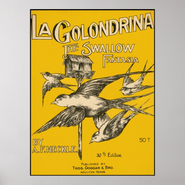 La Golondrina Schluchten Fantasia - Vintage Musik Poster (Vorne)