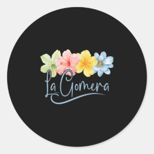 La Gomera Blumen Kanarische Inseln Spanien Floral Runder Aufkleber