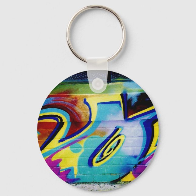 LA Graffiti in Parking Lot_Mod lrg2 Schlüsselanhänger (Vorderseite)