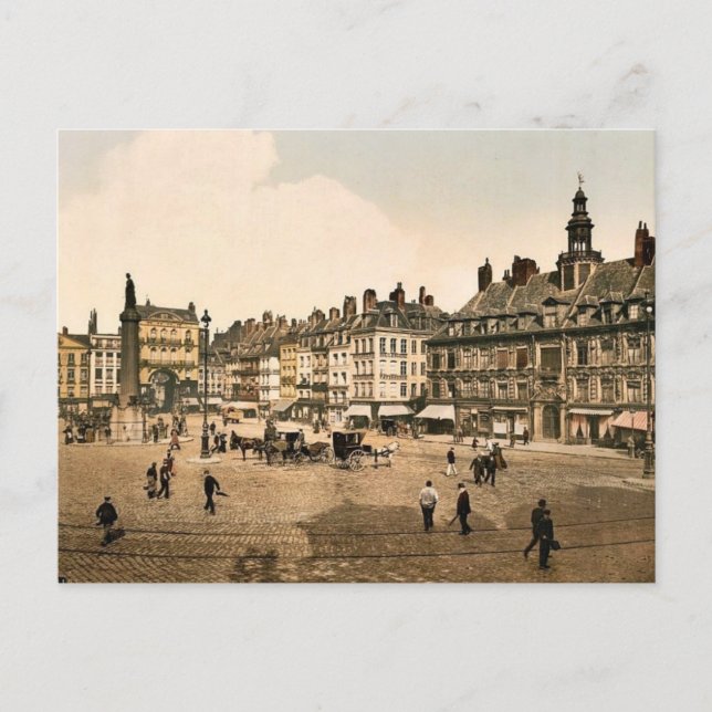 La Grande Place, Lille, Frankreich Vintag Fotochro Postkarte (Vorderseite)