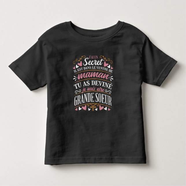 LA GRANDE SOEUR BIG SISTER FRENCH QUOTE KLEINKIND T-SHIRT (Vorderseite)