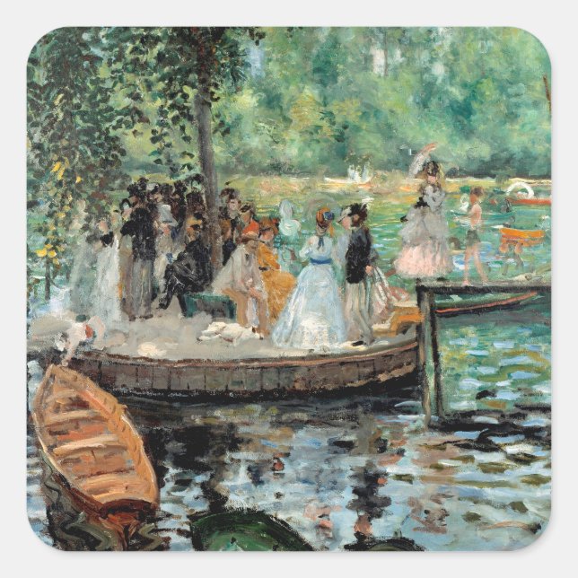 La Grenouillère Auguste Renoir Quadratischer Aufkleber (Vorderseite)