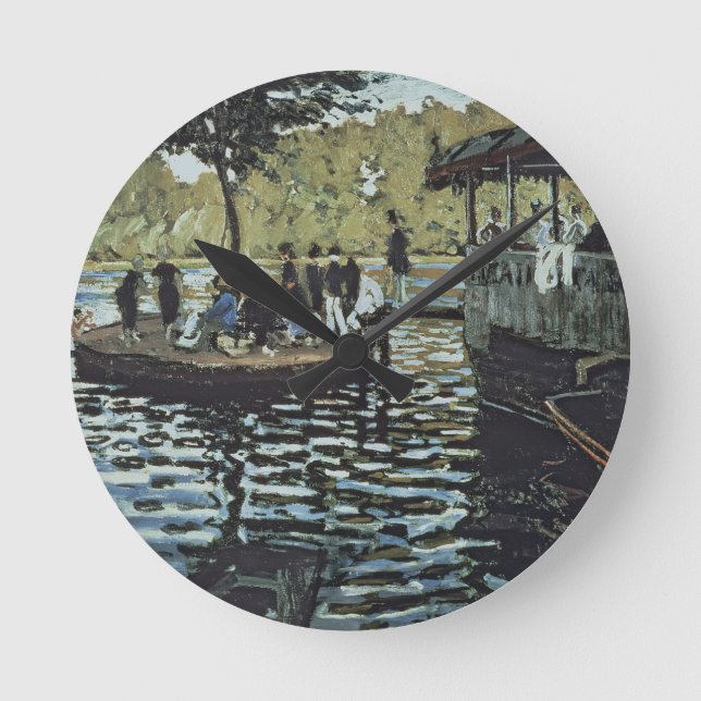 La Grenouillere Claude Monets | Runde Wanduhr (Vorderseite)