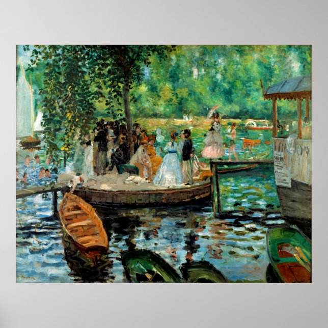La Grenouillère von Pierre-Auguste Renoir (1869) Poster (Vorne)