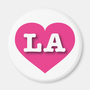 LA Hot PInk Heart - I Liebe LA Magnet