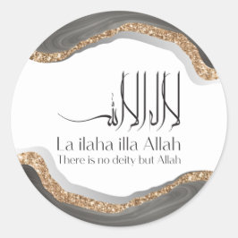 La ilaha illa-ALLAH Shahada Moderne arabische call Runder Aufkleber