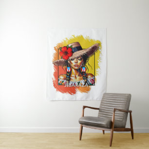 La Jíbaraza 5 – Puerto-ricanische Jíbara-Kunst • B Wandteppich