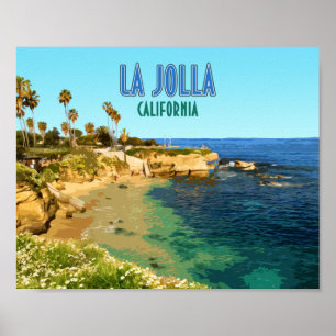 La Jolla Cove Beach San Diego Kalifornien Vintage Poster