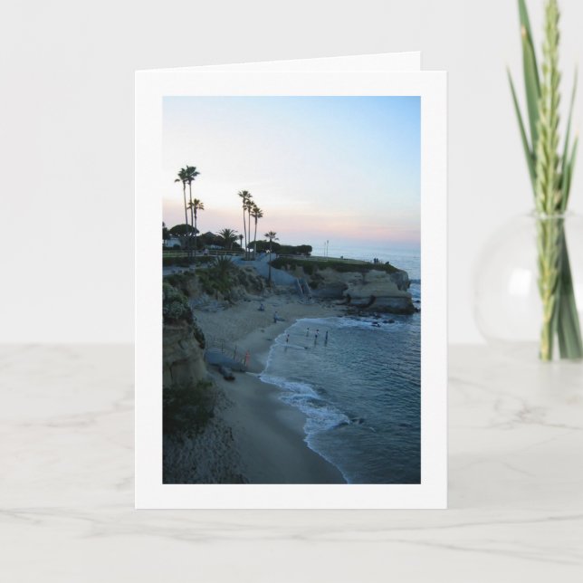 La Jolla Cove Beach Sunset Custom Grußkarten Karte (Vorderseite)