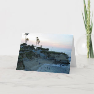 La Jolla Cove Beach Sunset Custom Grußkarten Karte