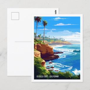 La Jolla Cove Kalifornien Reiseziel im Vintage-Sti Postkarte