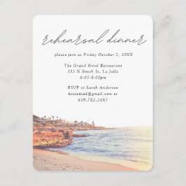 La Jolla Cove Wedding Elegantes Probe Dinner Begleitkarte