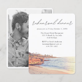 La Jolla Cove Wedding Elegantes Probe Dinner Begleitkarte