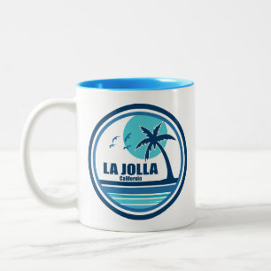 La Jolla Kalifornien Palmen Vögel Zweifarbige Tasse