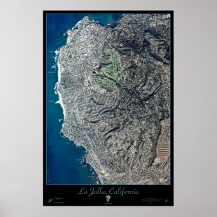 La Jolla, Kalifornien, Satellitenposter, Druckkart Poster
