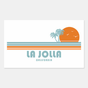 La Jolla Kalifornien Sonnenpalmen Rechteckiger Aufkleber