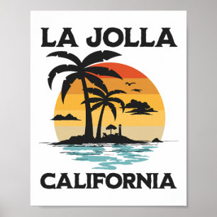 La Jolla Kalifornien Strand Surf Sommer Urlaub Vin Poster
