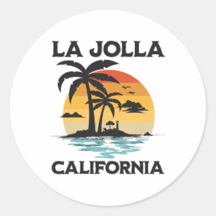 La Jolla Kalifornien Strand Surf Sommer Urlaub Vin Runder Aufkleber