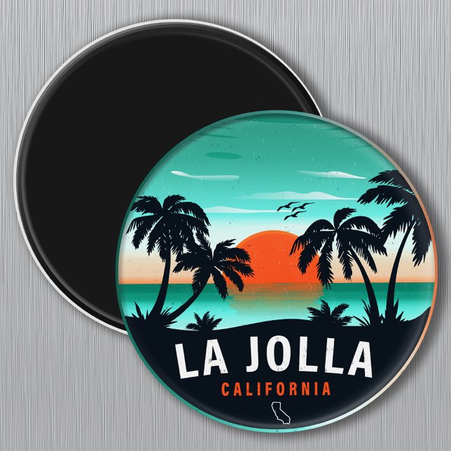 La Jolla San Diego Ca Retro Sunset Souvenir 60er Magnet (Von Creator hochgeladen)