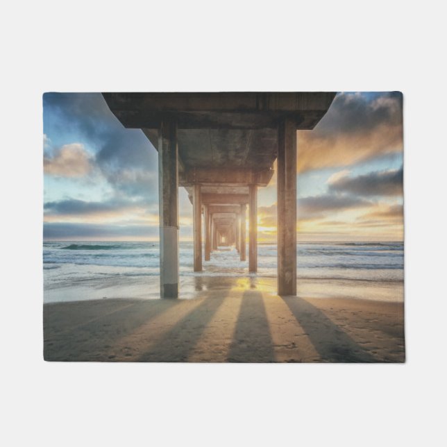 La Jolla, Scripps Pier an Sonnenuntergang | San Fußmatte (Vorderseite)