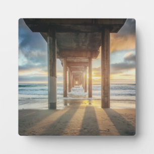 La Jolla, Scripps Pier bei Sonnenuntergang   San D Fotoplatte