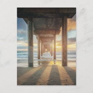 La Jolla, Scripps Pier bei Sonnenuntergang   San D Postkarte