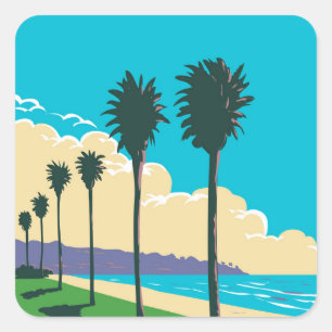 La Jolla Shores Beach Quadratischer Aufkleber