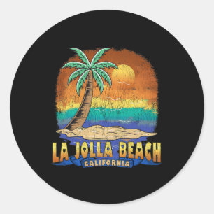 La Jolla Strand Kalifornien Vintage abgenutzt Souv Runder Aufkleber