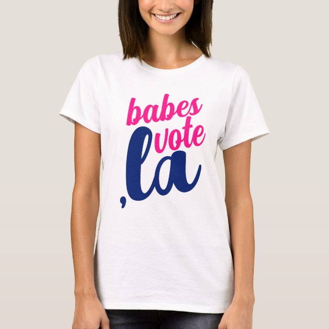 ,la Kamala Babys wählen scharf rosa blauen Text T-Shirt (Vorderseite)