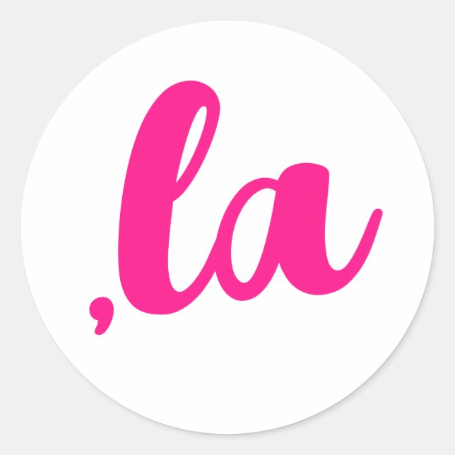 ,la Kamala comma aussprechen heißen rosa Text Runder Aufkleber (Vorderseite)