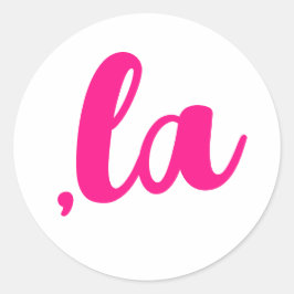 ,la Kamala comma aussprechen heißen rosa Text Runder Aufkleber