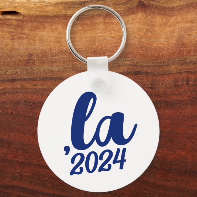 ,la Kamala comma pronounce 2024 blauer Text Schlüsselanhänger (Vorderseite)