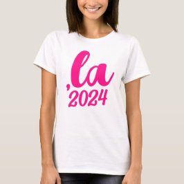 ,la Kamala comma pronounce 2024 heißen rosa Text T-Shirt