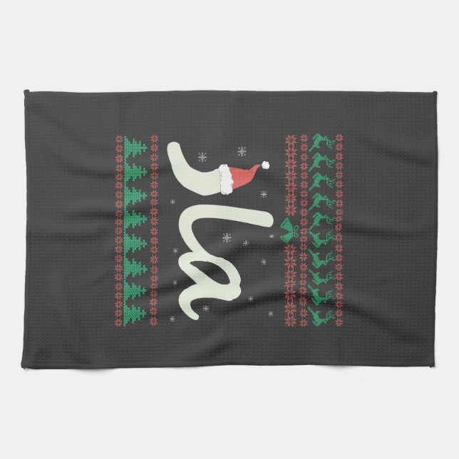 La Kamala Harris Ugly Christmas Sweater-Wahl Geschirrtuch (Horizontal)