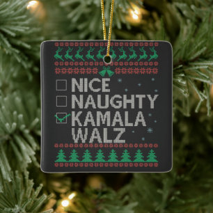 La Kamala Harris Ugly Christmas Sweater-Wahl Keramikornament