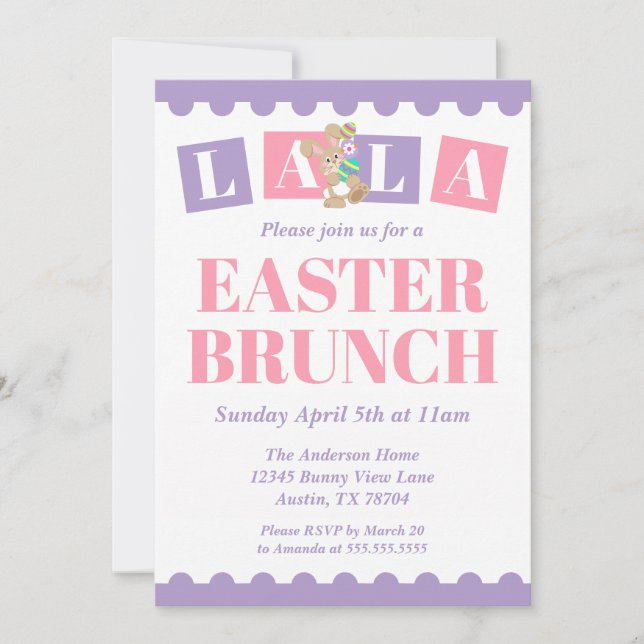 La La Easter Brunch Invitation Einladung (Vorderseite)