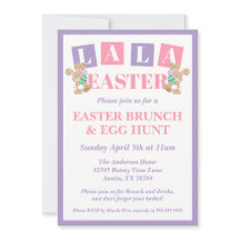 La La Easter Bunny Egg Hunt Invitation