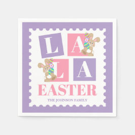 La La Easter Bunny Pastel Party Serviette