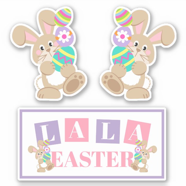 La La Easter Bunny Sticker Sheet (Vorderseite)