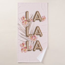 LA LA - Girly Trendy RoseGold Blume Motivation Badehandtuch