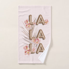 LA LA - Girly Trendy RoseGold Blume Motivation Badhandtuch Set