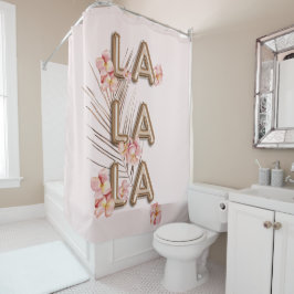 LA LA - Girly Trendy RoseGold Blume Motivation Duschvorhang