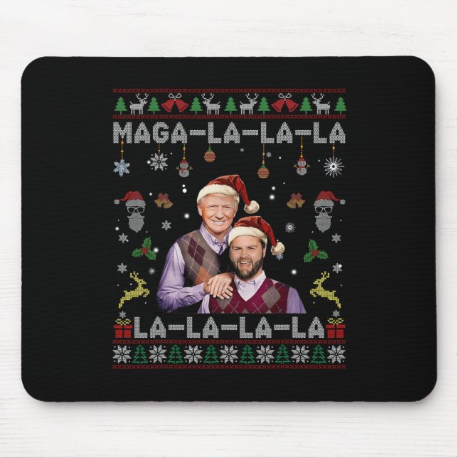 La La La Donald Trump Potus 47 Ugly Christmas Swea Mousepad (Vorne)
