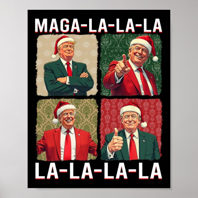 La La La Donald Trump Potus 47 Ugly Weihnachten 3 Poster (Vorne)