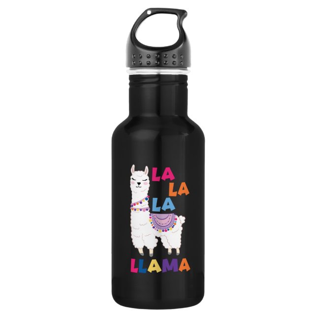 La La La La Llama - Funny Sing Llama Edelstahlflasche (Vorderseite)
