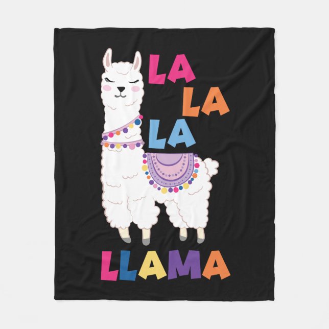 La La La La Llama - Funny Sing Llama Fleecedecke (Vorderseite)