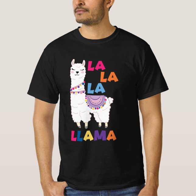 La La La La Llama - Funny Sing Llama T-Shirt (Vorderseite)