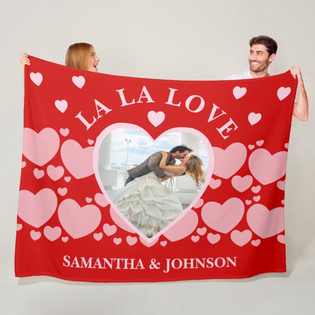 La La Love Valentine’s Day Couple Photo Fleecedecke (Beispiel)