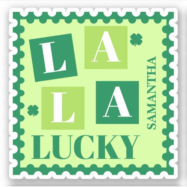La La Lucky St. Patrick’s Day Benutzerdefinierter  Aufkleber (Vorderseite)